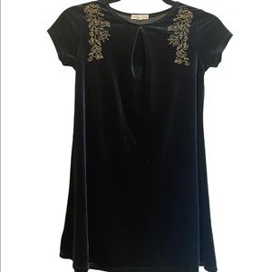 Girls Green Velvet dress